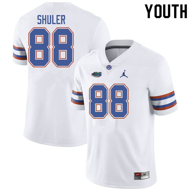 Youth NCAA Florida Gators Adam Shuler #88 Stitched Authentic Jordan Brand White College Football Jersey BNC4265DJ